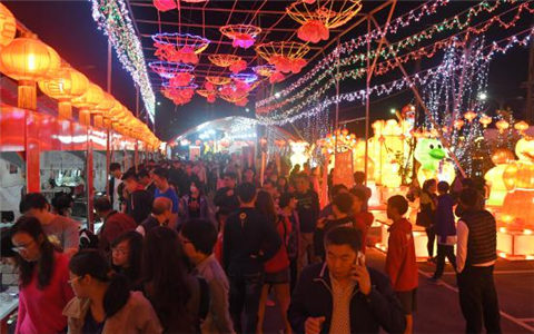 台湾同胞在春节庙会上感受四川味道